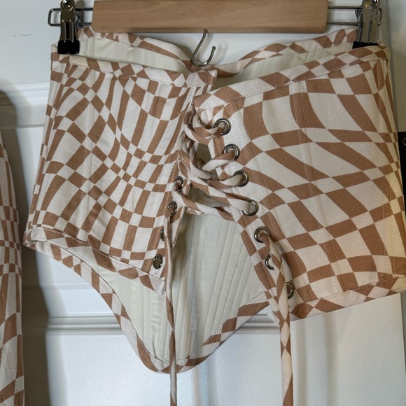 custom design - abstract pattern - blazer / corset / short matching set - Picture 4 of 4